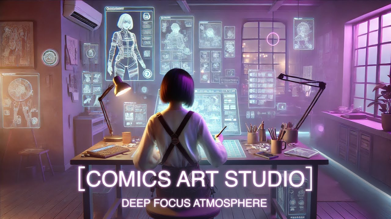 Holographic Comics Art Studio | Focus Music for Work & Creative Flow