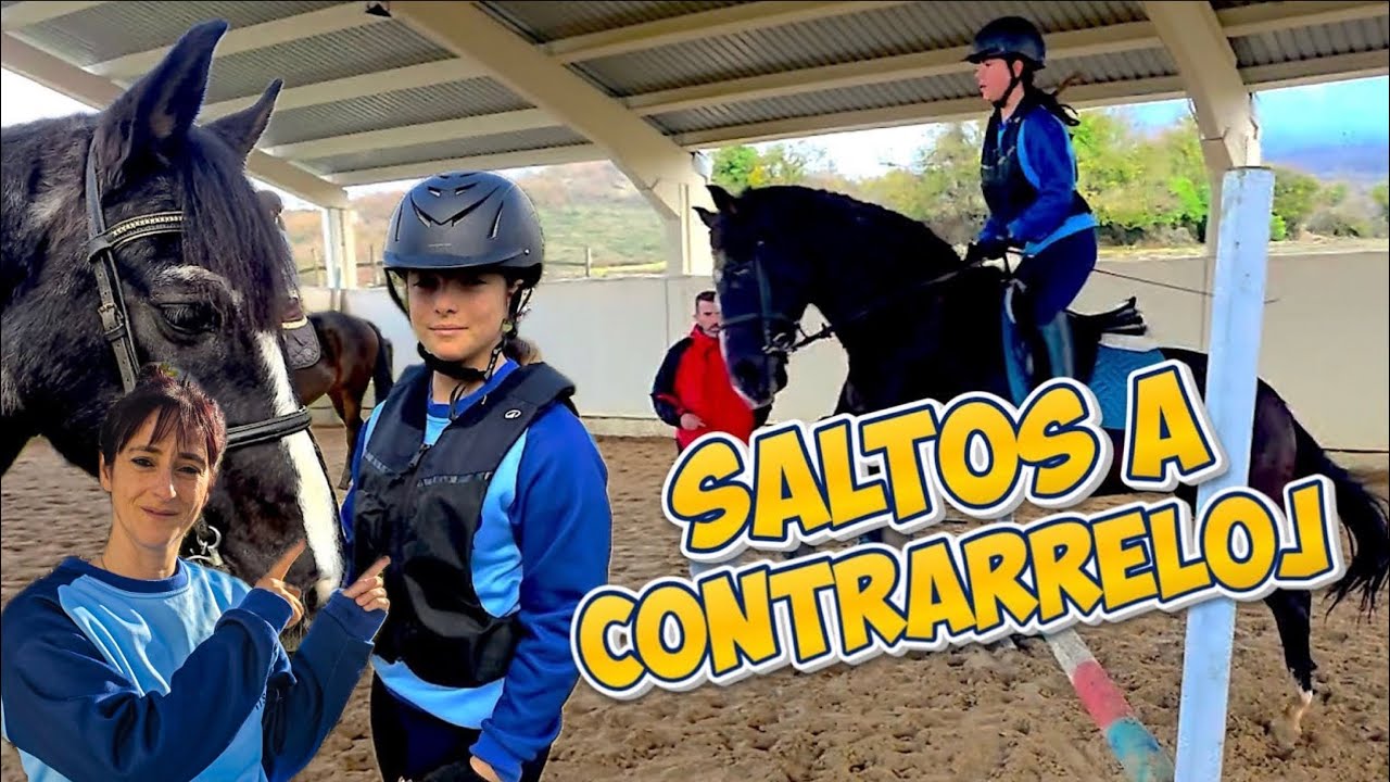 Clase en la hípica con prueba de Saltos contrarreloj 🐎 SUPER DIVERTIDA #equestrian #caballos