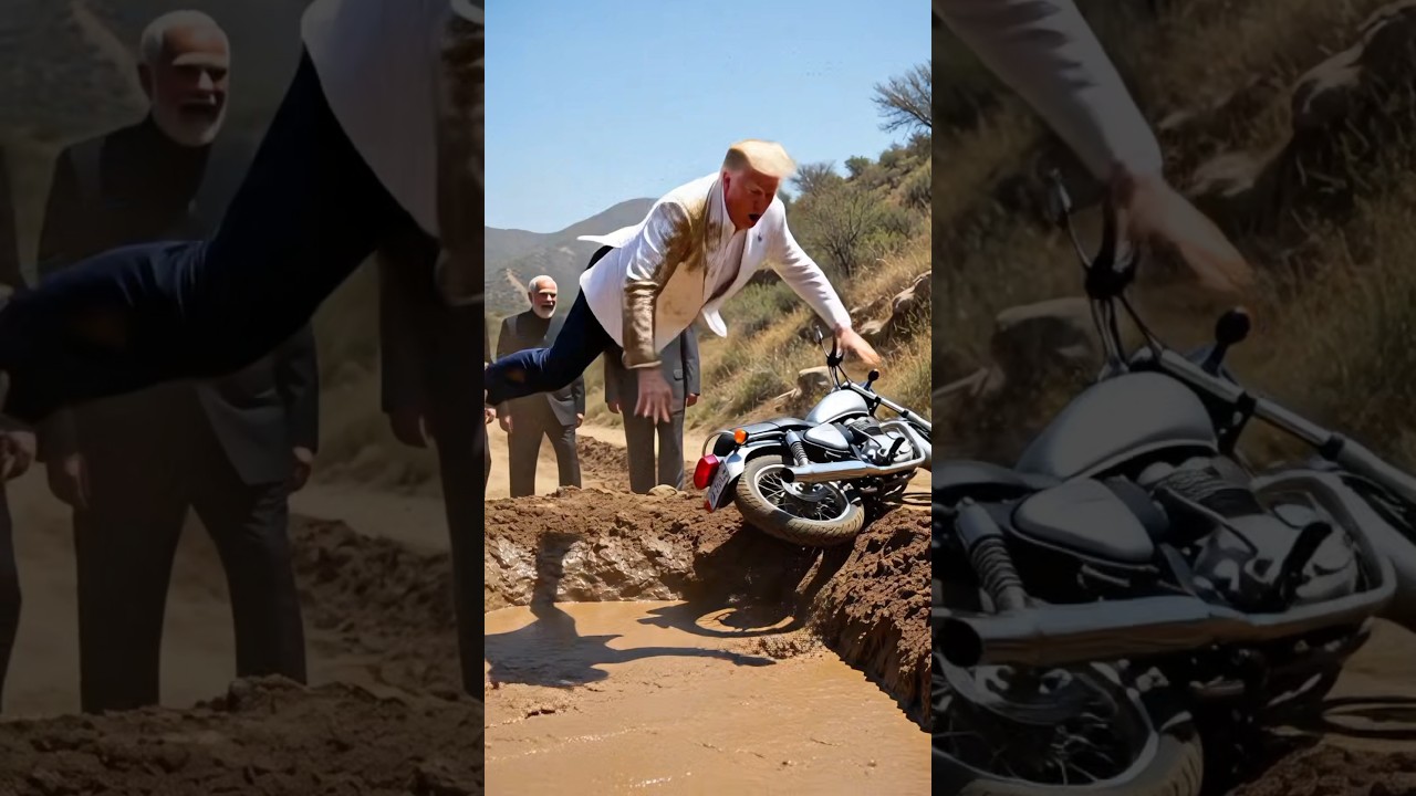 One Flip Changed Everything! 🤣 Trump v Putin Modi Kim Jong Un | Bike Challenge Gone Wrong #aishorts