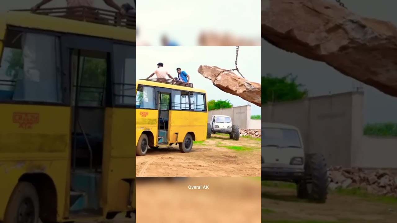 school bus 🔥🔥vs5000kg kall|experiment 