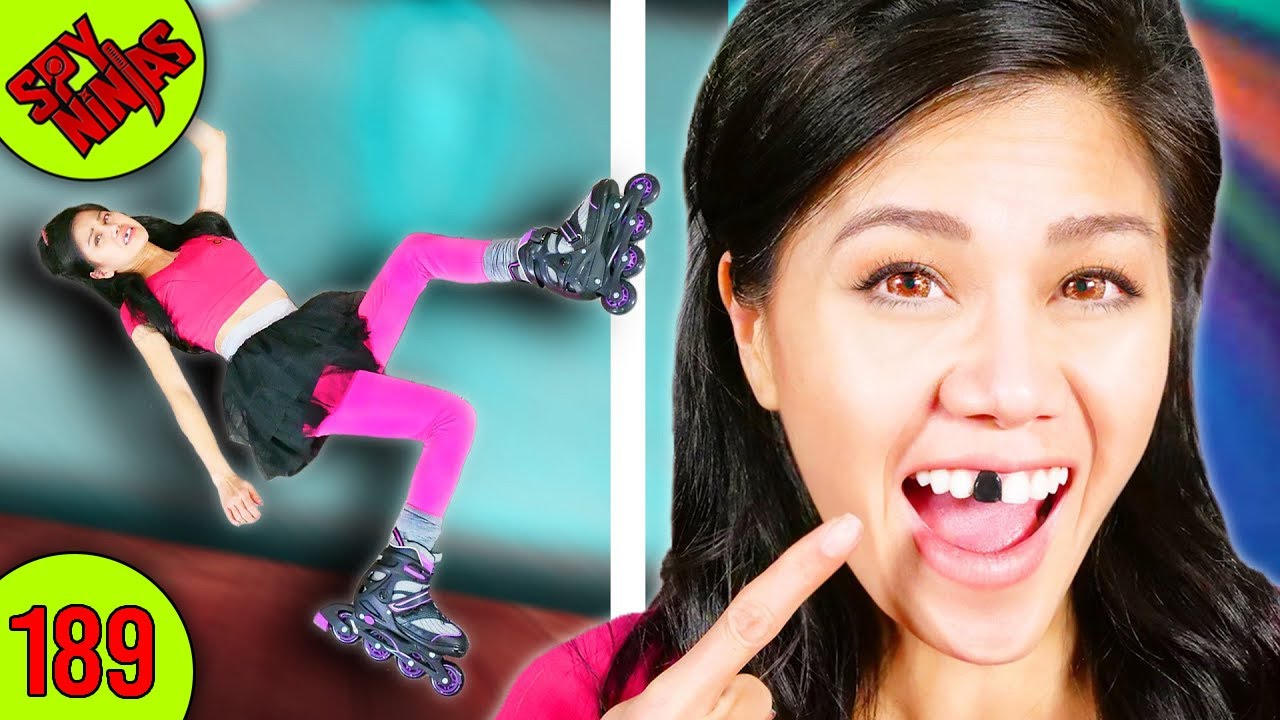 I BROKE A TOOTH ROLLER SKATING IN MY HOUSE! - Spy Ninjas #189