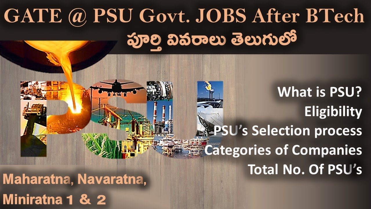 PSU jobs for Engineering Graduates | PSU List | Types of PSU's  | Complete information in telugu