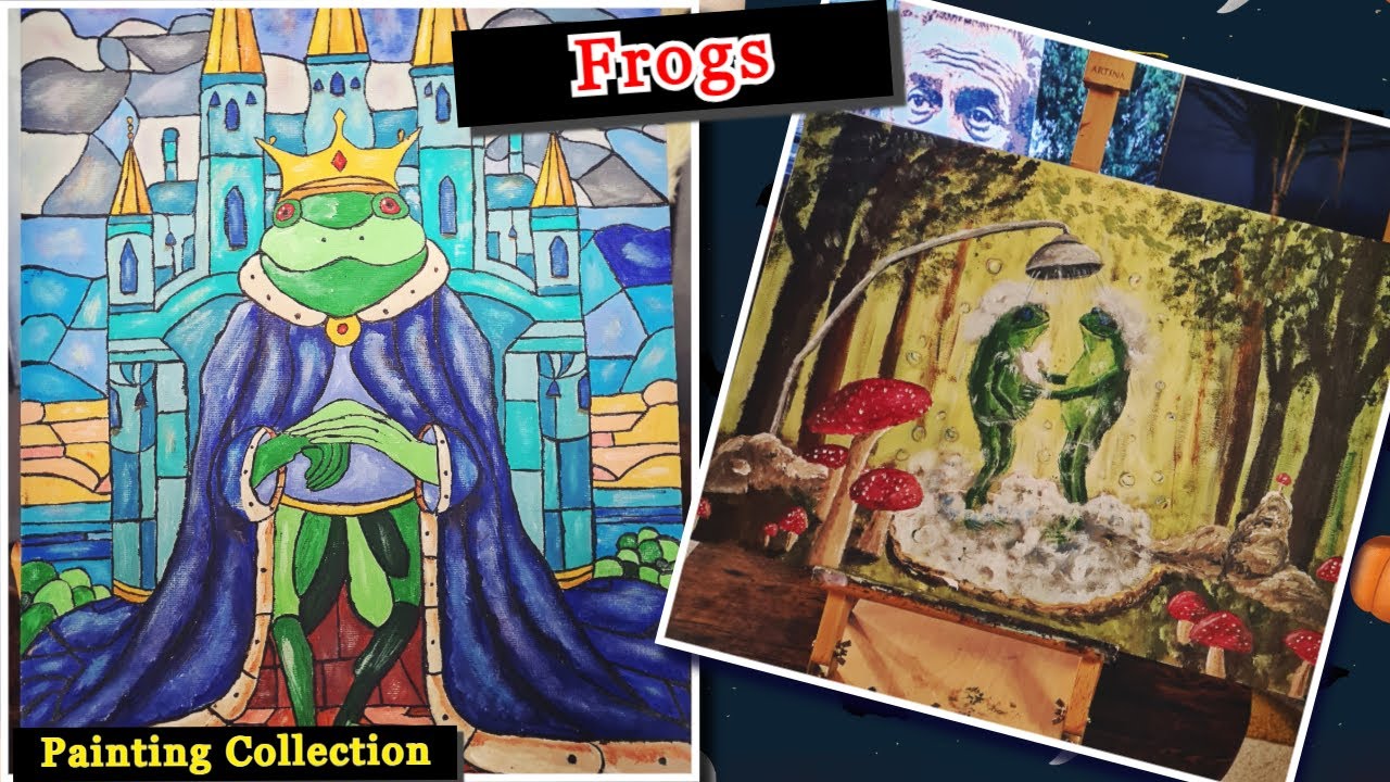 Painting Collection (Pt. 3) — Frog Art: Yoga Frogs, Witch Frog & Whimsical Scenes