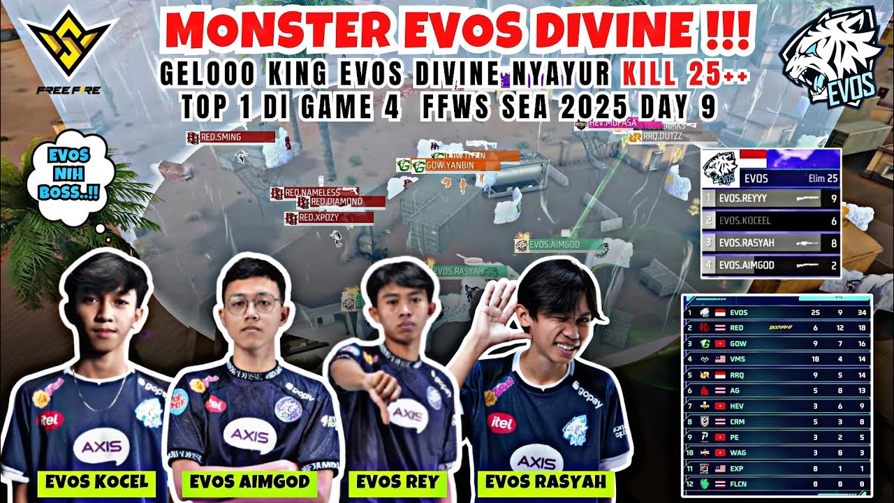 EVOS DIVINE MACAN PUTIH NGAMUK‼️KILL 25+ DI FFWS Sea Spring 2025 - Day 9 Group BC