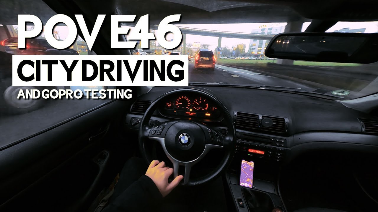 POV driving a BMW E46 320d in the Riga city | Testing GoPro 8 in the afternoon light