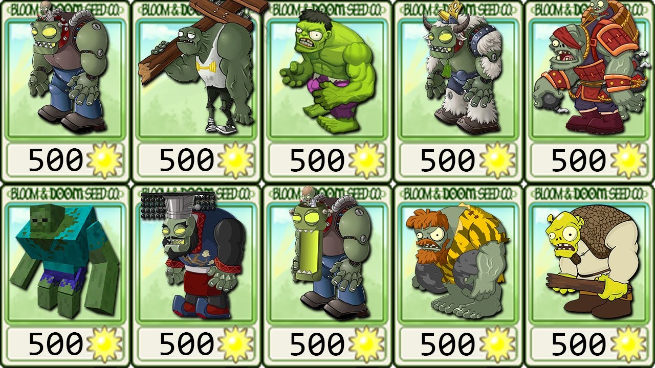 Plants Vs Zombies Mod | ALL GARGANTUAR & ALL DR. ZOMBOSS (PVZ MOD)