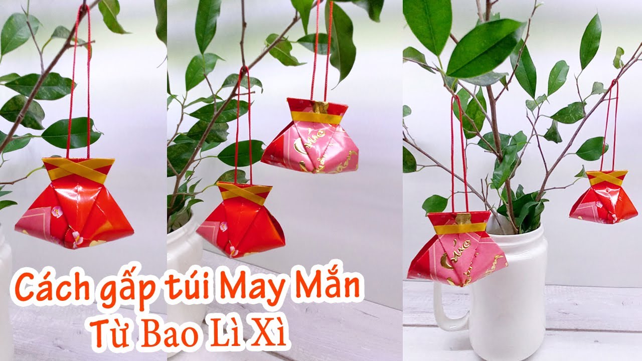 Cách làm Túi May Mắn Tài Lộc Trang Trí Tết bằng Bao Lì Xì | DIY New Year idea | Liam Channel