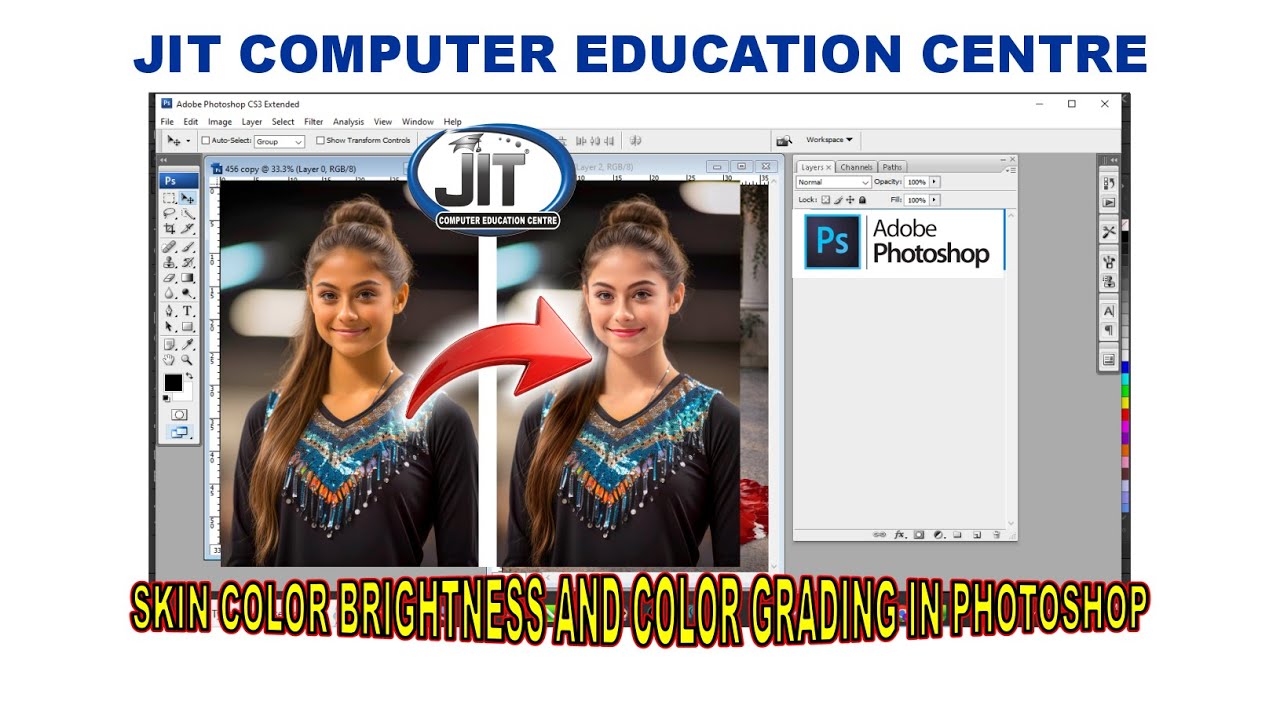 Photoshop Skin Color Brightness & Color Grading Tutorial | Professional Photo Editing in Hindi