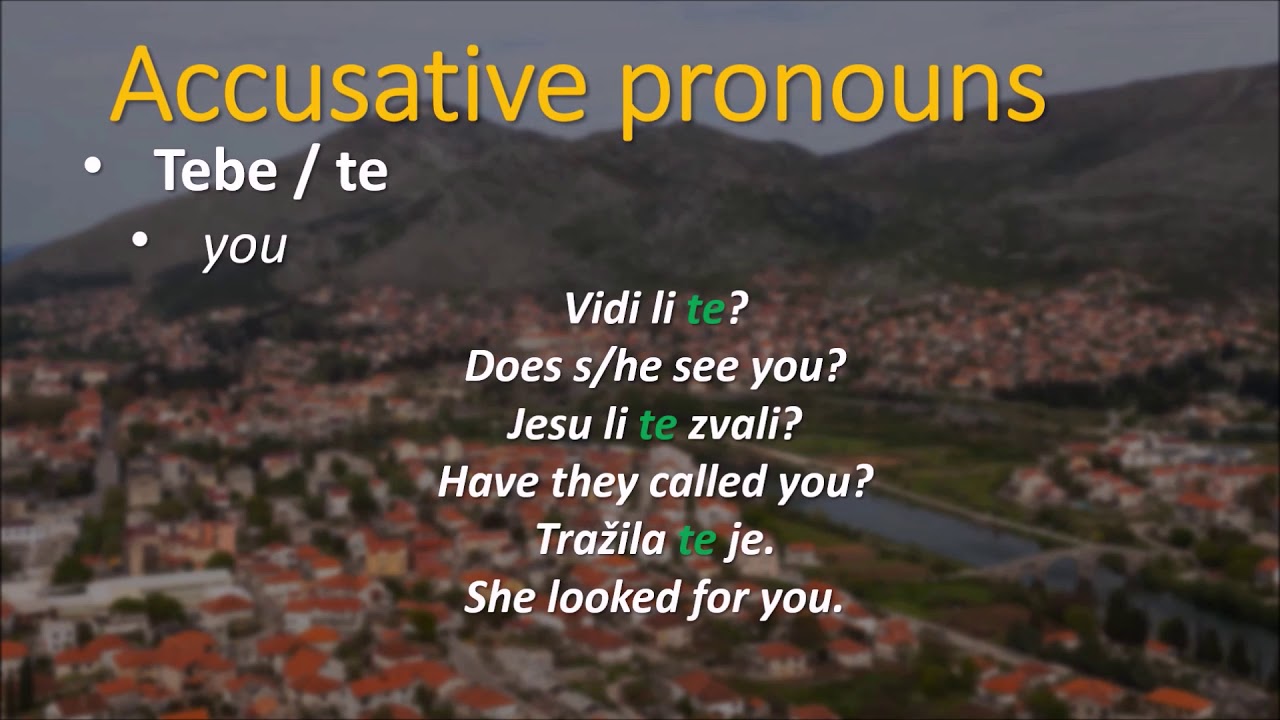 How to speak Bosnian   Direct pronouns Accusative