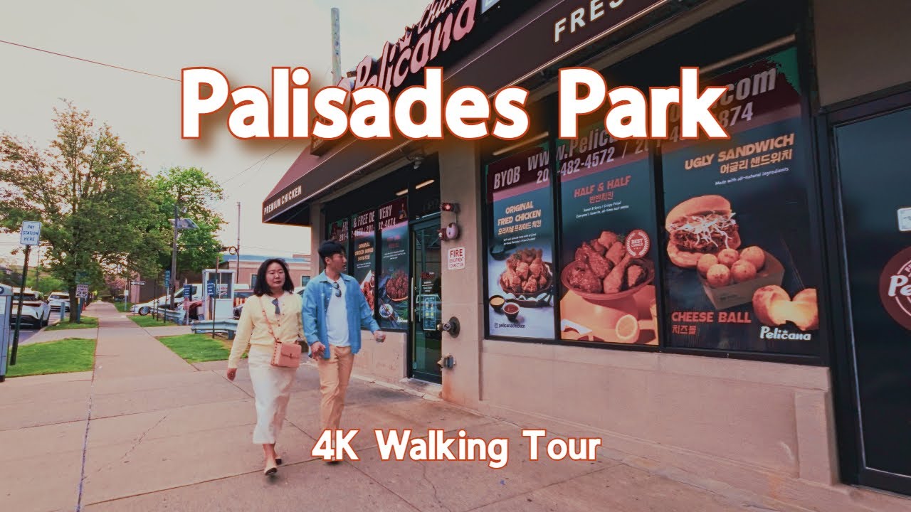 【4K】𝐖𝐀𝐋𝐊 🇺🇸 Palisades Park Koreatown in NJ