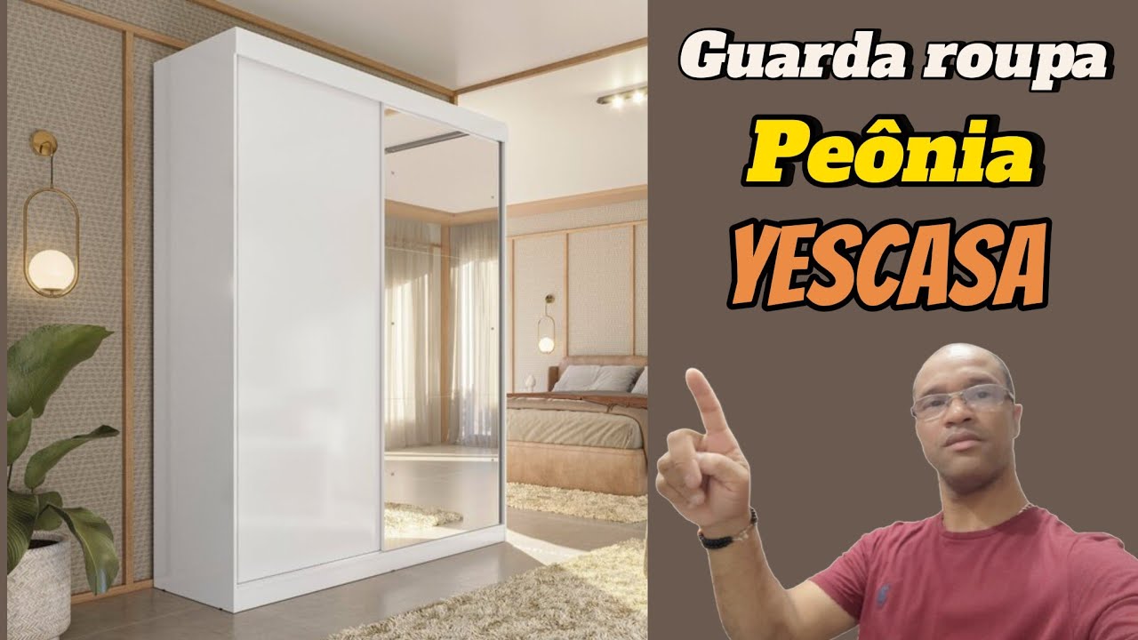 COMO MONTAR GUARDA ROUPA 2 PORTAS DE CORRER PEÔNIA YESCASA BRANCO