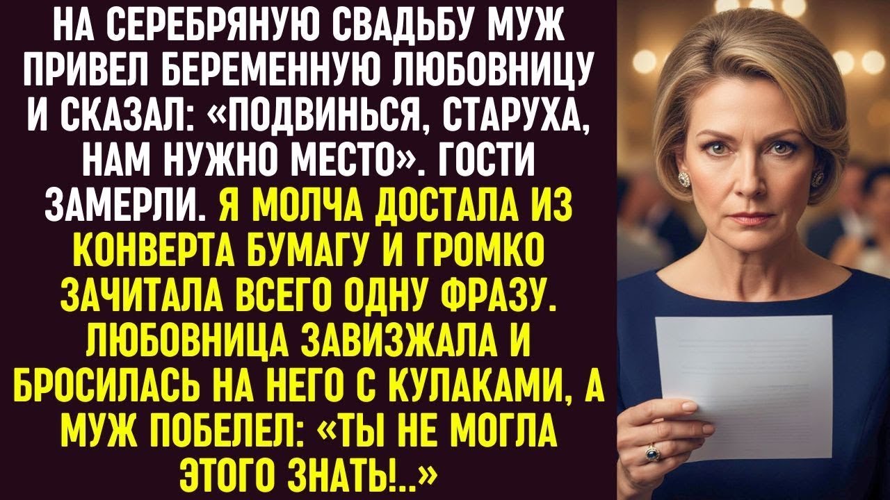 На юбилей муж привёл беременную_ «Подвинься, старуха». Я зачитала одну фразу — и всё рухнуло