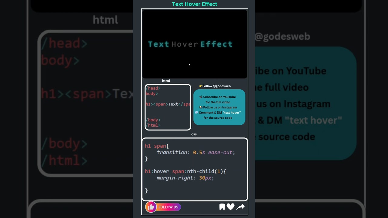CSS Text Hover Animation 🔥 | HTML CSS Animation for Beginners 💻