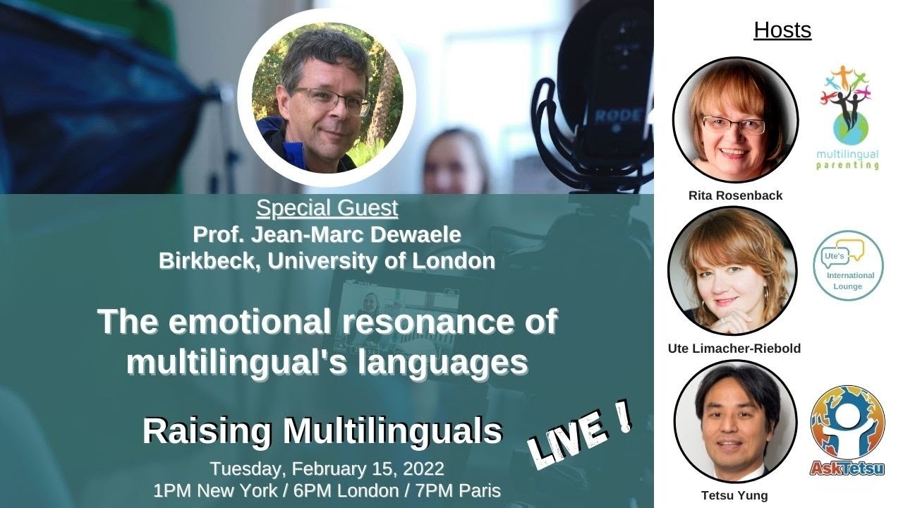 S37: Prof. Jean-Marc Dewaele - The emotional resonance of multilingual languages