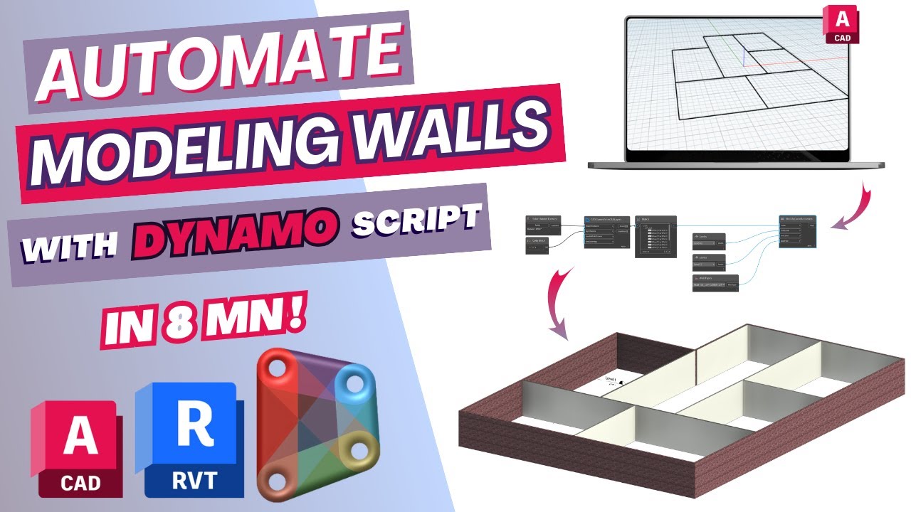 Автоматизируйте моделирование стен в Revit с помощью Dynamo | От 2D-плана Autocad к 3D-модели | У...