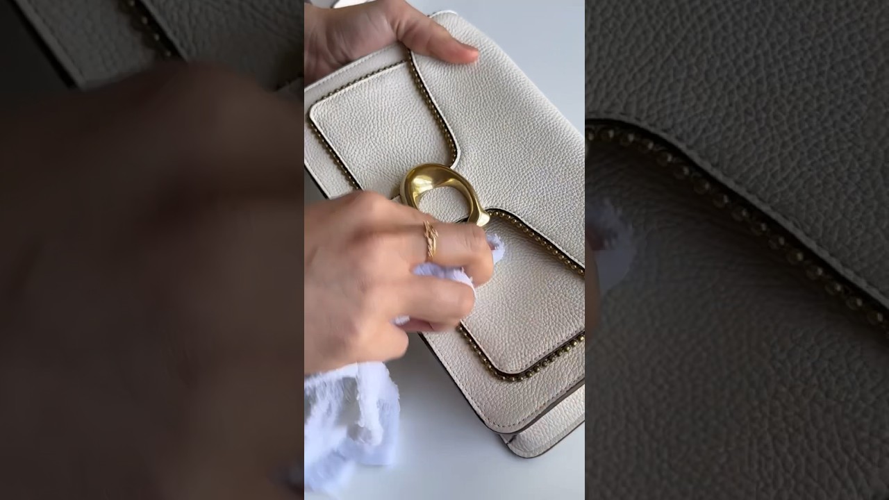 Clean my @coach tabby bag with me ❤️ #asmr #coachtabby #tabby26 #cleanwithme