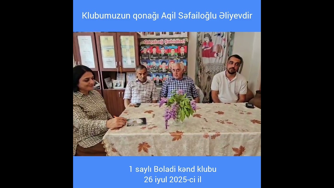 🎀Klubumuzun qonağı Tanınmış müəllim Aqil Səfailoğlu Əliyevdir.