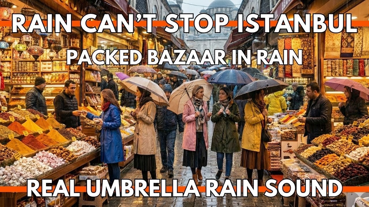 Istanbul Turkey 2026 4K Walking Tour | Stormy Istanbul Old City Walk,Eminönü Bazaar To Galata Bridge