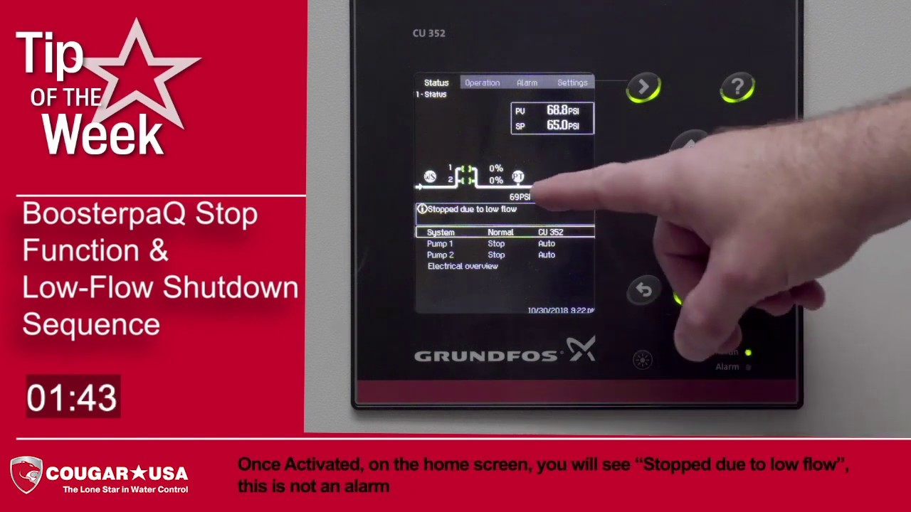 Grundfos BoosterpaQ Stop Function - Cougar USA Tip of the Week