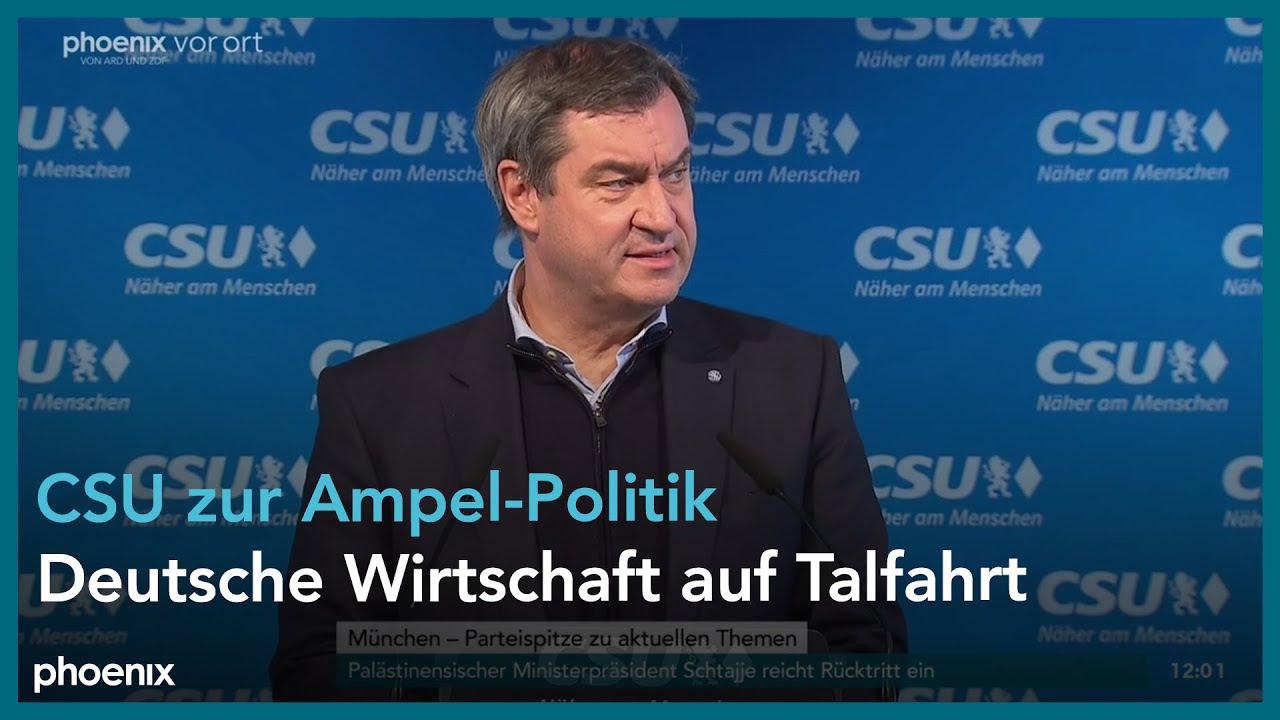 Pressekonferenz der CSU mit Markus Söder und Martin Huber am 26.02.24