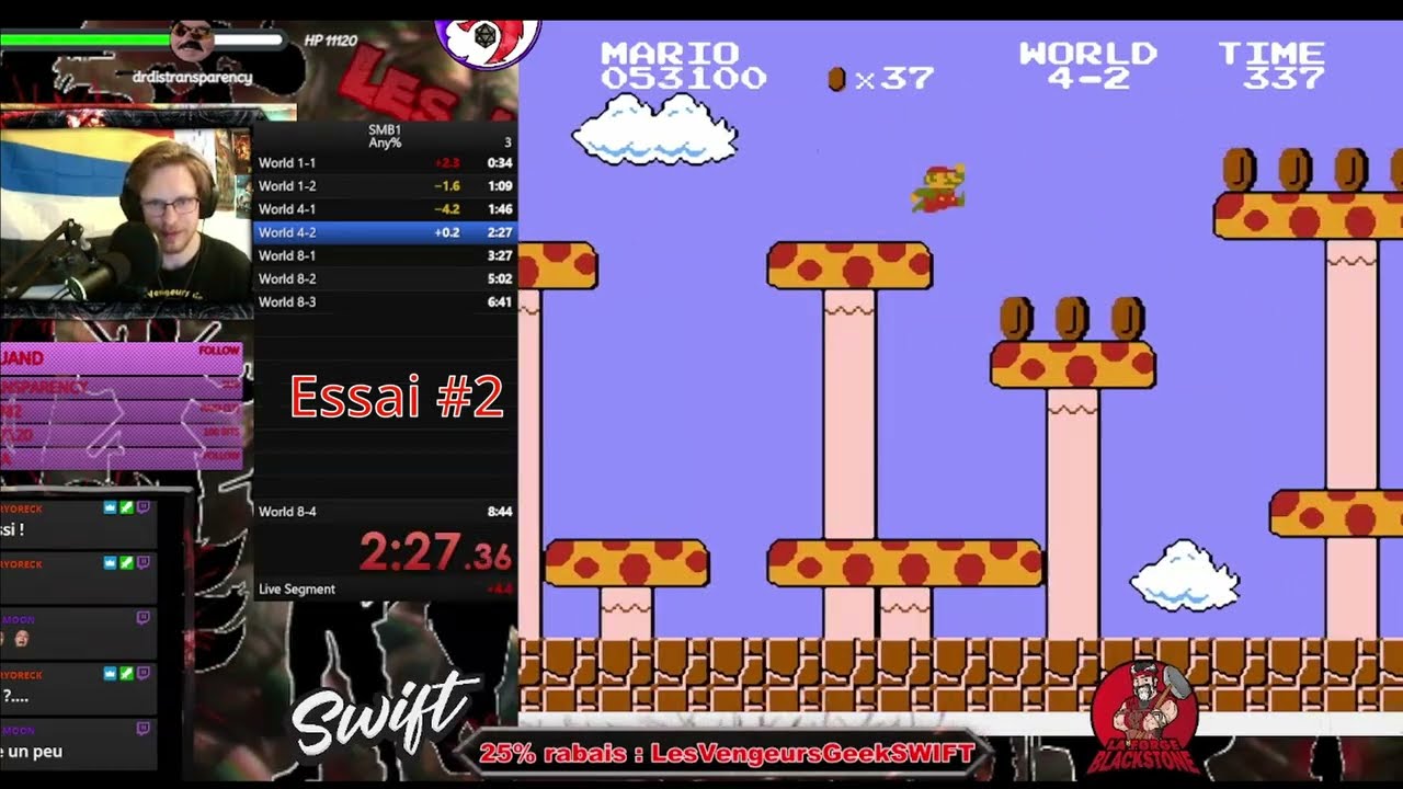 Défi SPEEDRUN Super Mario Bros. - 5m53s Par Pistache