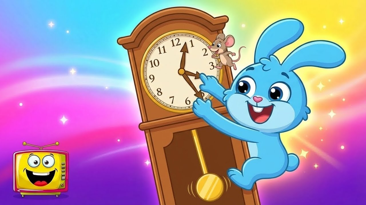 Hickory Dickory Dock 🕰️   Fun Mouse & Clock Adventure for Kids | HappyTV Nursery Rhyme