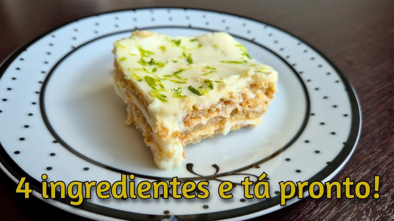 PAVÊ DE LIMÃO com 4 ingredientes! Rápido, fácil e barato