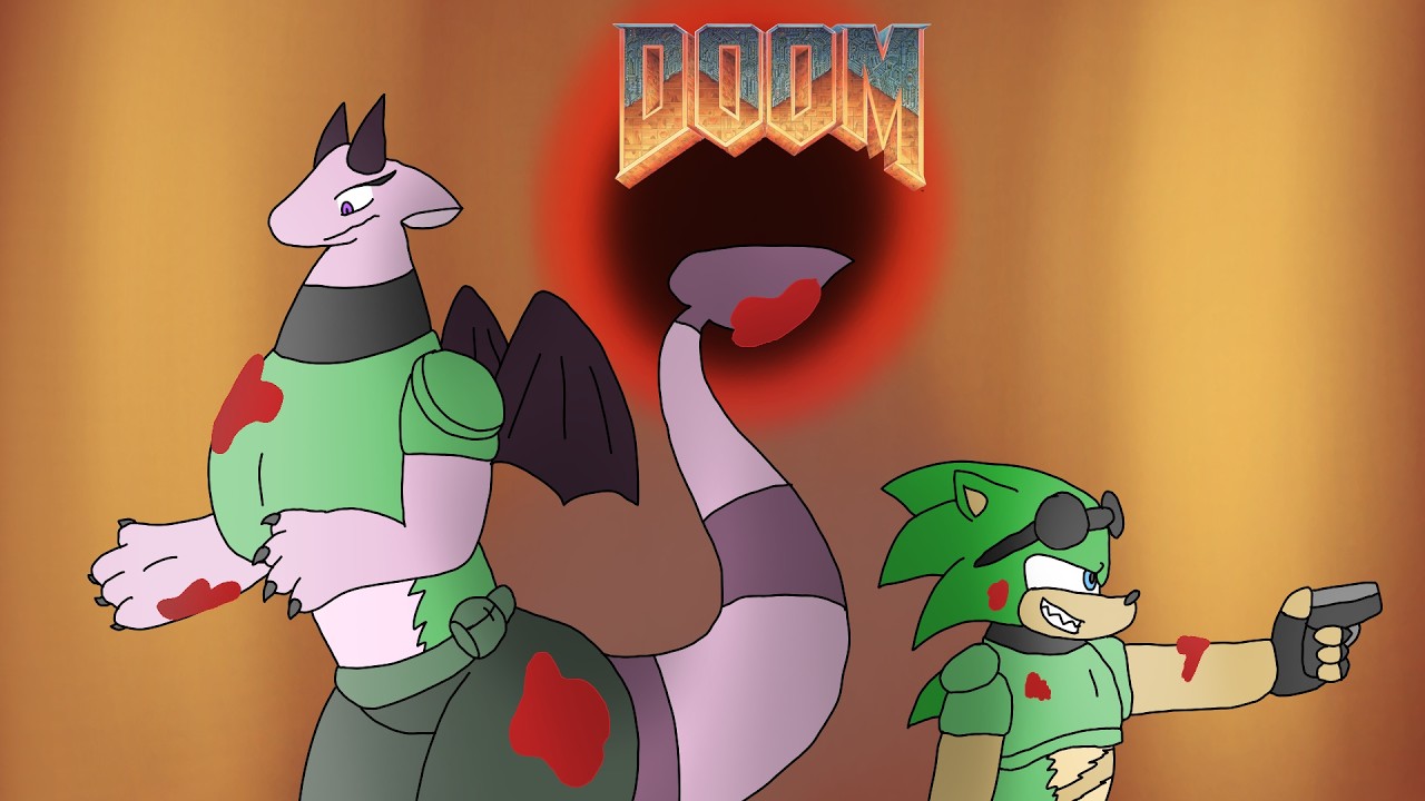 Gigi and Latino play doom