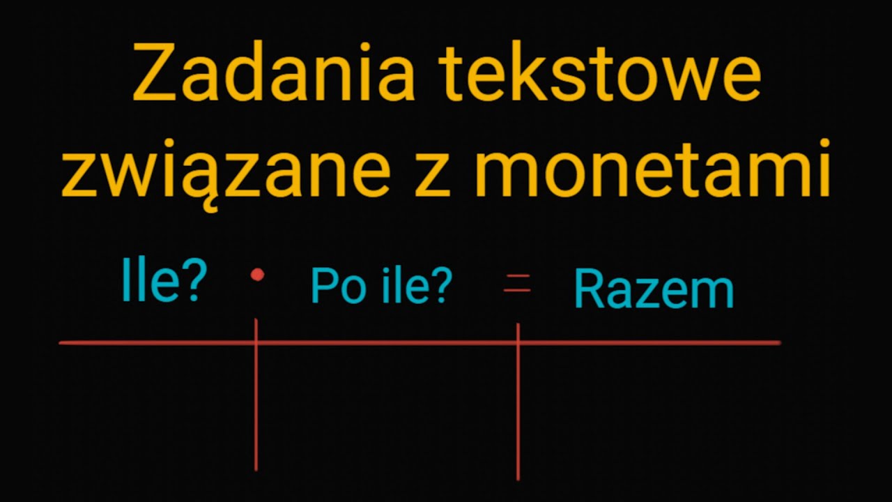 Zadania tekstowe związane z monetami #układ równań