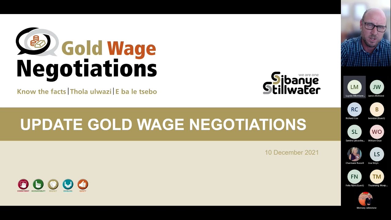 Sibanye Stillwater -  Media briefing on gold wage negotiations