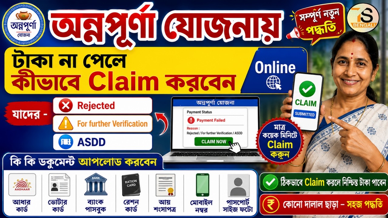 Annapurna Yojana Online Claim Application | socialregistry wb gov in | Annapurna Bhandar Claim