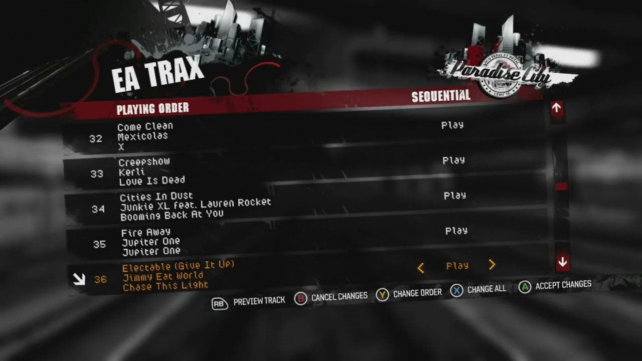 36 - Jimmy Eat World - Electable (Give It Up) (Burnout Paradise)