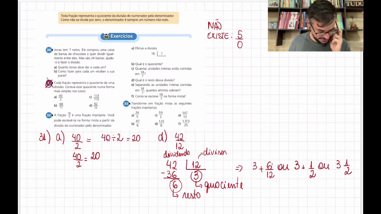 6&ordm; ano fra&ccedil;&atilde;o como quociente