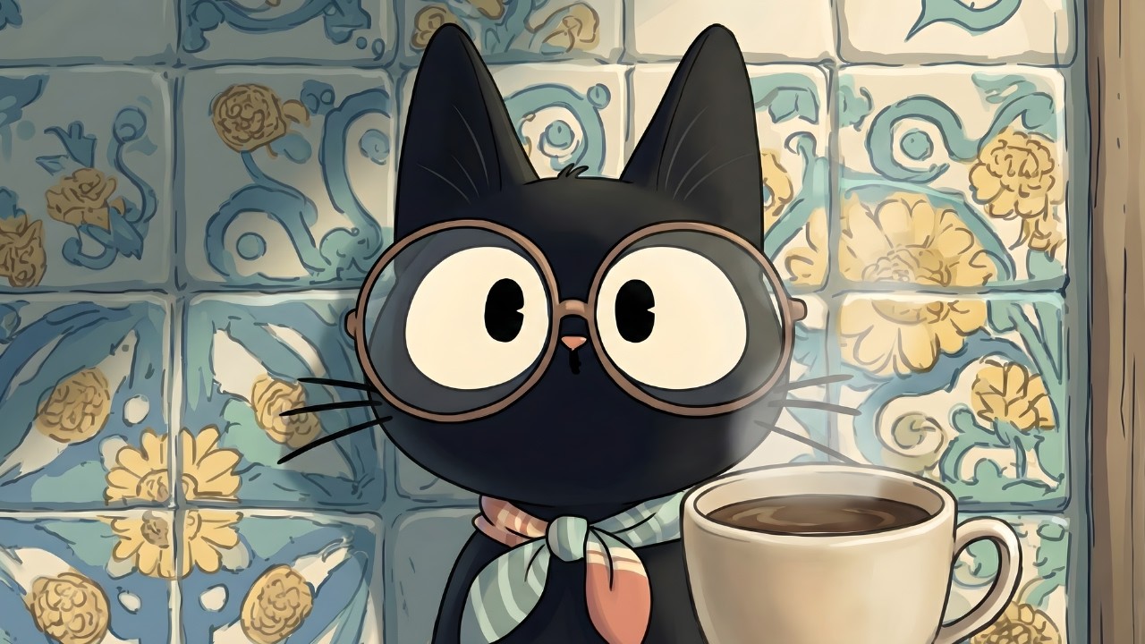 Cat Jazz Relax Study Music – LoFi Cafe Background