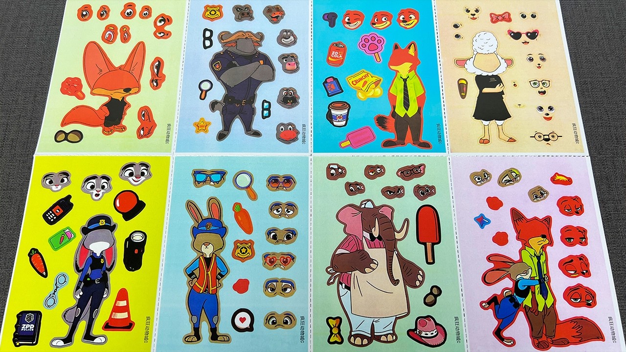 [paper diy] Oddly Satisfying Zootopia 2 Sticker Book DIY | Cute Animal ASMR