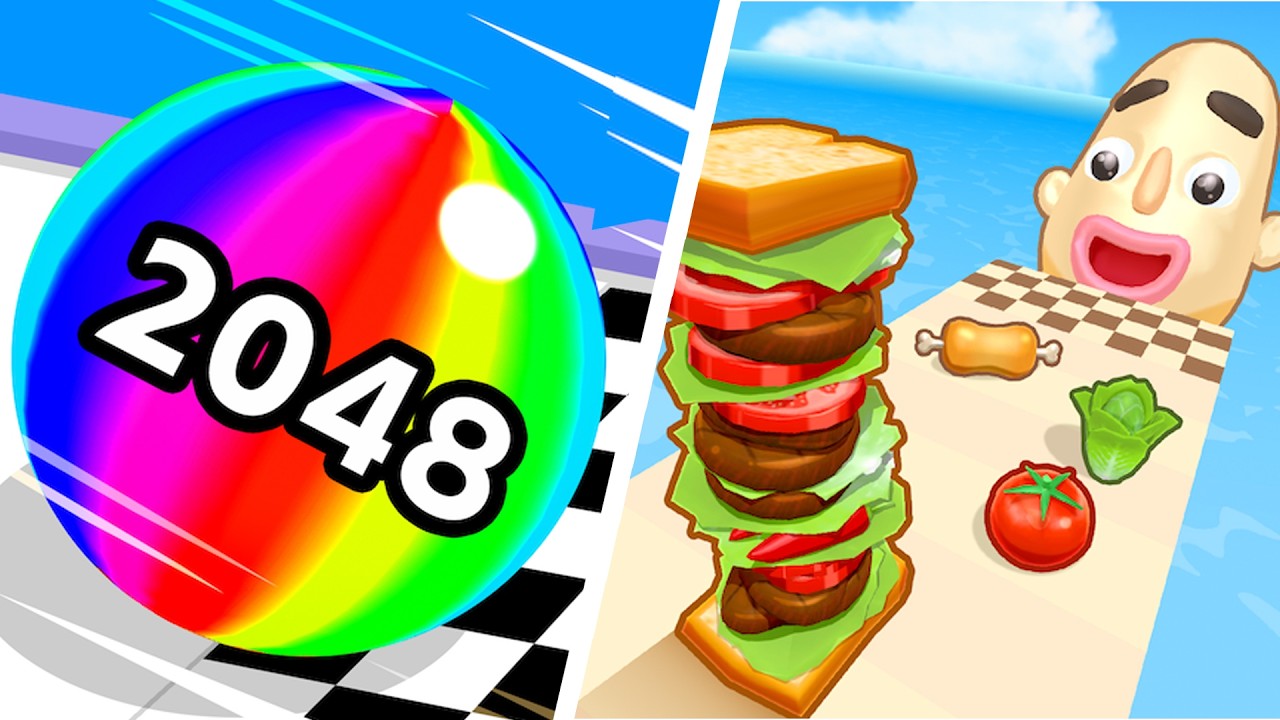 Ball Run 2048 Vs Sandwich Runner - SpeedRun Gameplay Android, iOS G8B1Q9N5L4W8