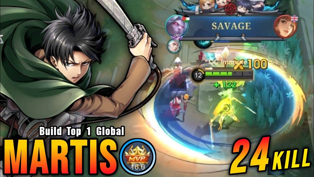 Deadly & Tanky!! 24 Kills Martis Perfect SAVAGE!! - Build Top 1 Global Martis ~ MLBB