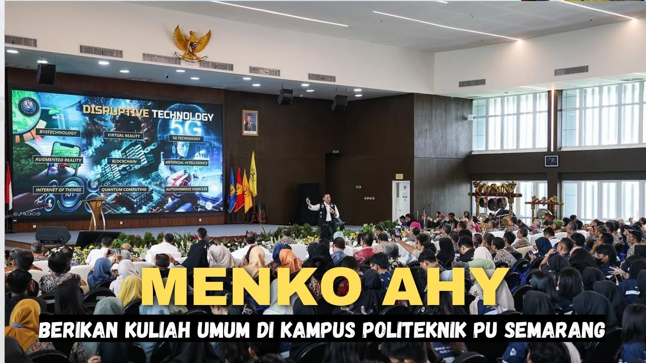 Menko AHY memberikan kuliah umum di kampus Politeknik Pekerjaan Umum Semarang