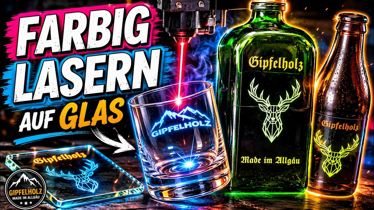 FARBE AUF GLAS?! 😱 Dieser Laser-Trick funktioniert wirklich! Laser Farbgravur auf Glas