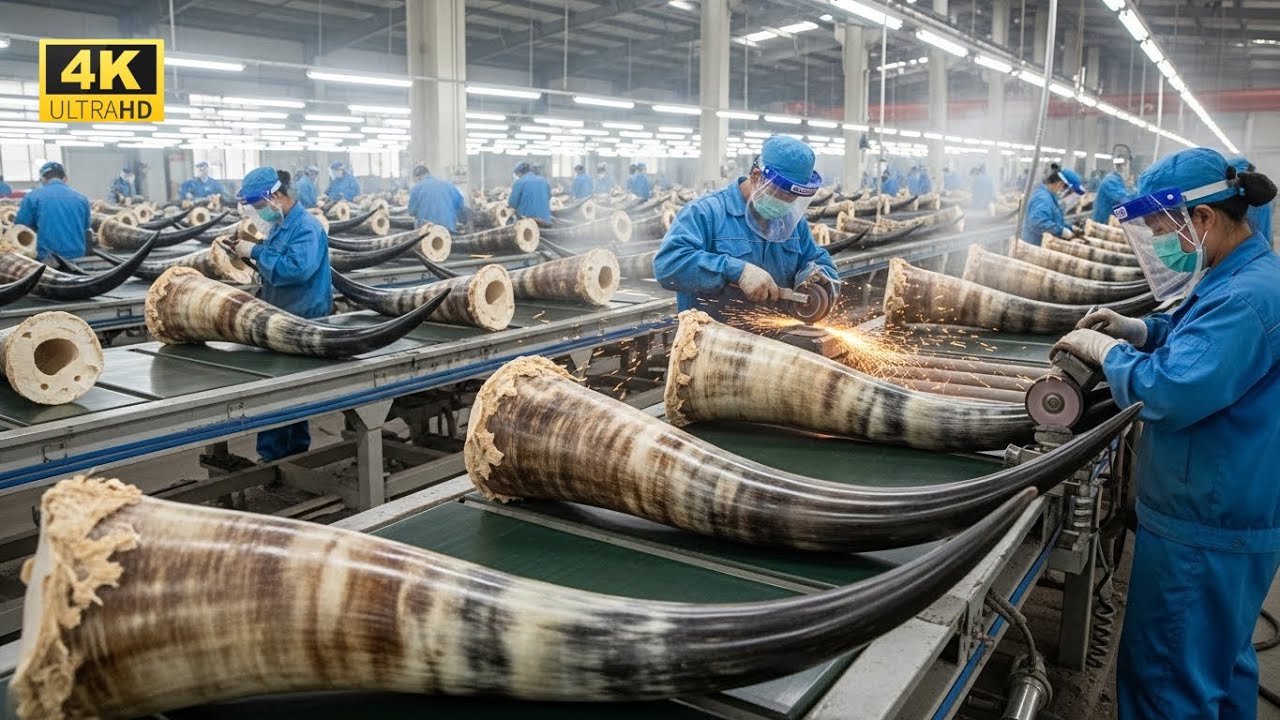 How Cow Horns Are Processed into Decorative Objects – Inside the Artisan-Industrial Workshop (Full )