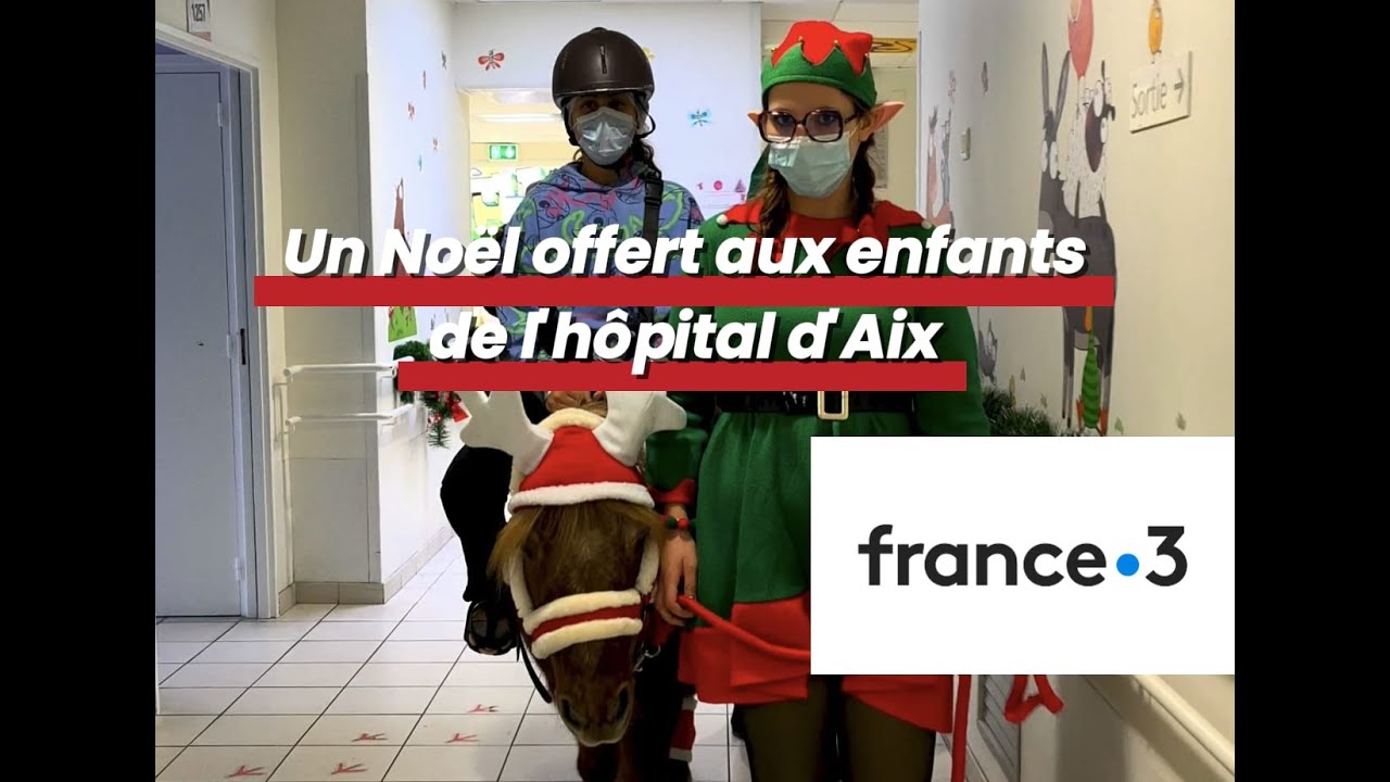France 3 PACA - Noel avec les animaux en pédiatrie à l'hôpital d'Aix en Pce avec Handidream