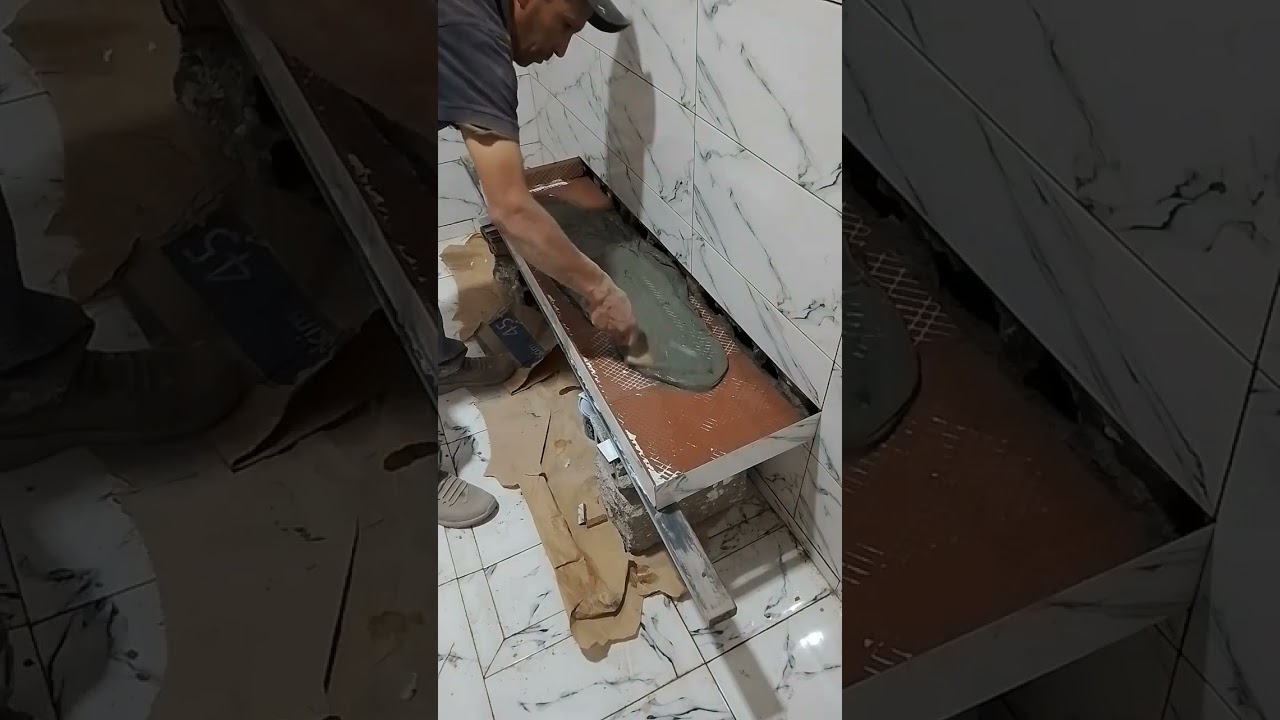 طريقة انشاء كرسي معلق في الحمام دوش الجزء الاول.