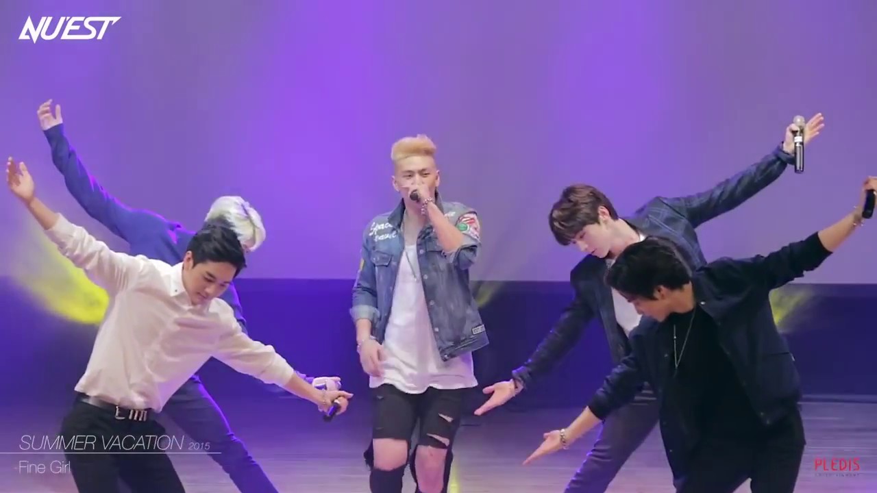 [뉴이스트] Fine Girl 라이브 (강동호 발랄한 노래 가능하다. 귀요미 강동호)