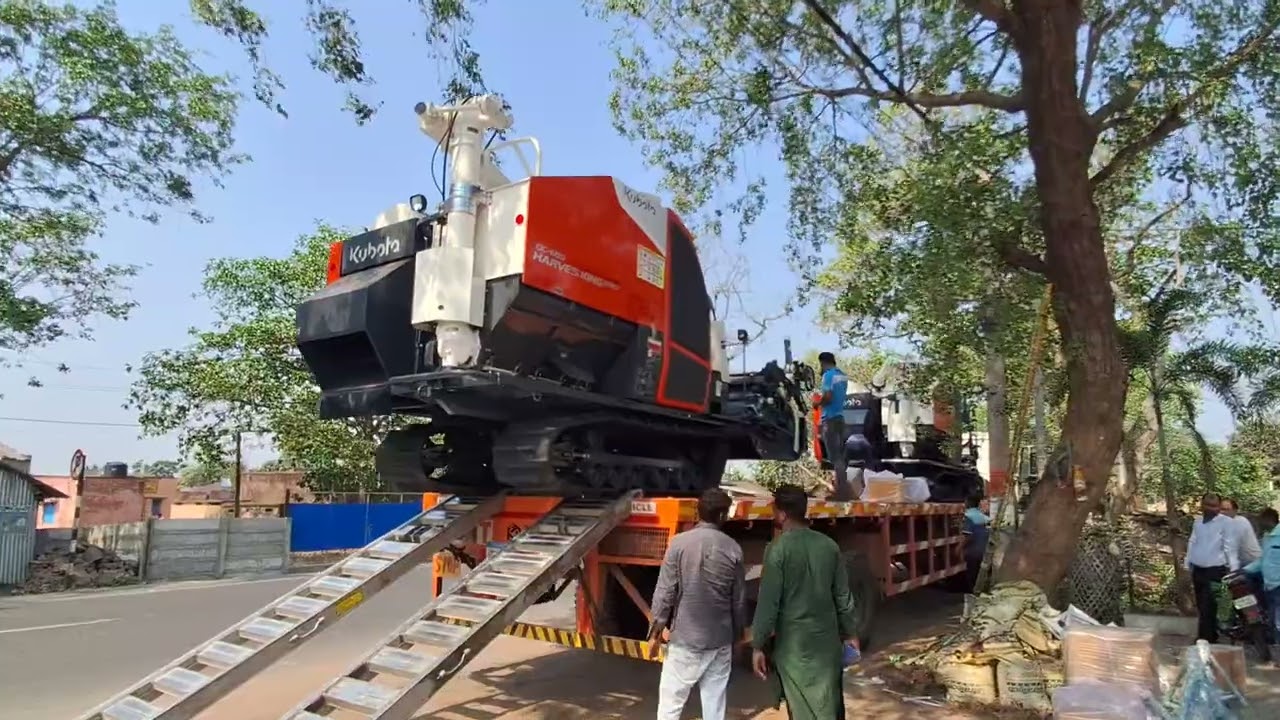 Kubota harvester unloading