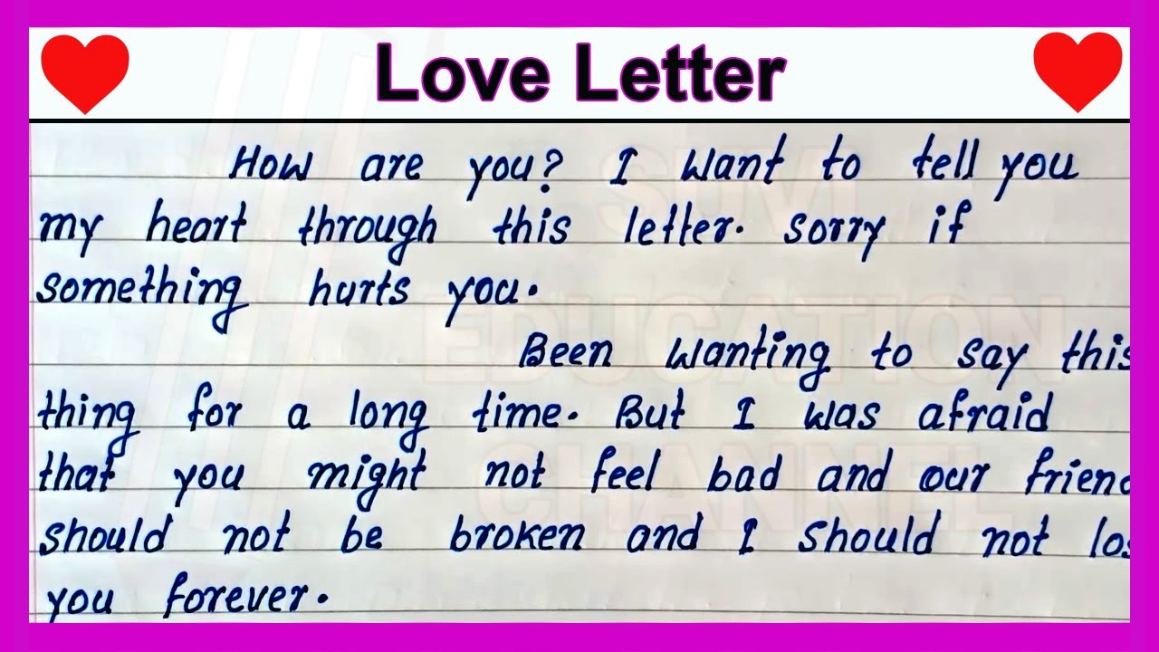 Write love letter for someone | Easy short English love letter writing | Simple English love letter