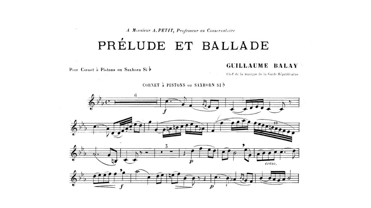 Guillaume Balay: Pr&eacute;lude et ballade (Kristian Steenstrup, trumpet)
