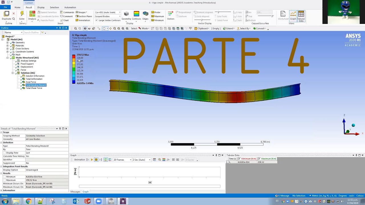 ANSYS 2020 R1 - Análisis Estructural - Viga Simple [4/4]