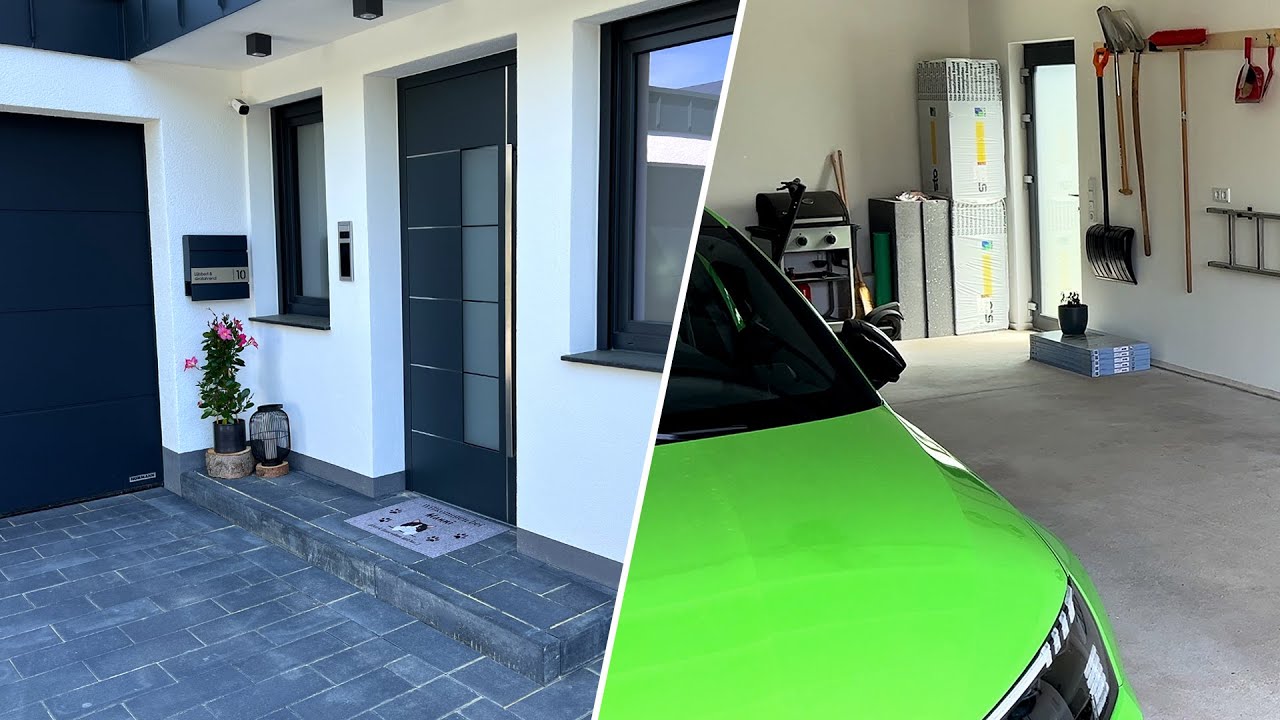 Einfahrt FERTIG, Mülltonnen versteckt & unsere Garage! - Hausbau VLOG #30 🏡
