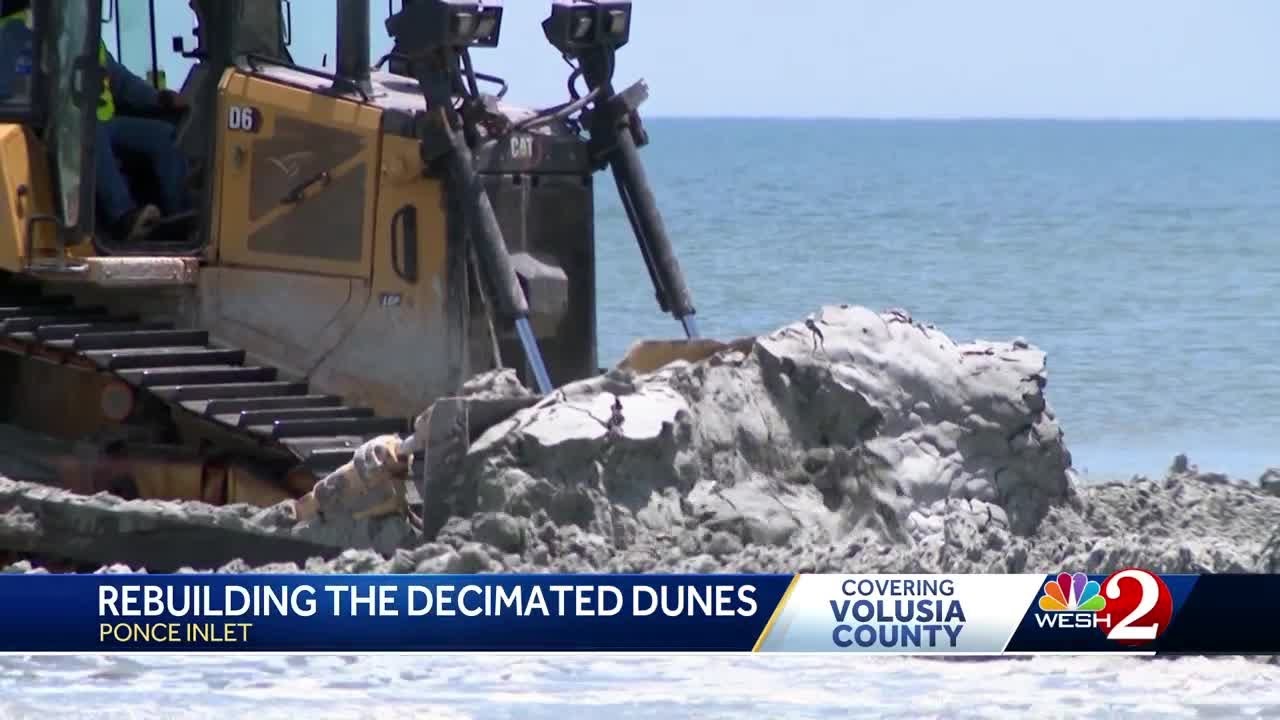 Sand piles up as Volusia County prepares for beach restoration