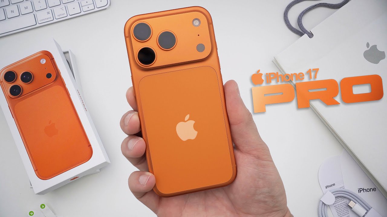 Распаковка Apple iPhone 17 Pro, обзор и первые впечатления! (Космический оранжевый)